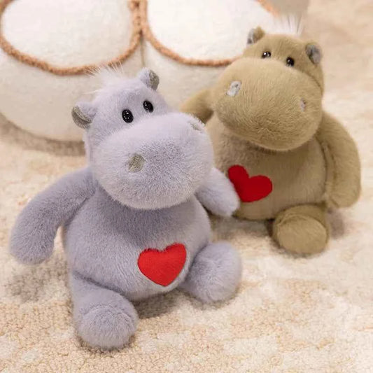 1Pc 25/35CM Lovely Hippo & Ant Plush Dolls Kawaii Hippo with Heart Pillow Simulated Ant Toy Stuffed Soft Animal Lovely Gifts