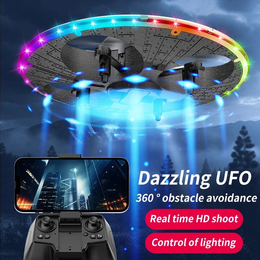 Drone For Obstacle Avoidance Remote Control Dazzling Alien UFO Lighting Controllable HD Camera