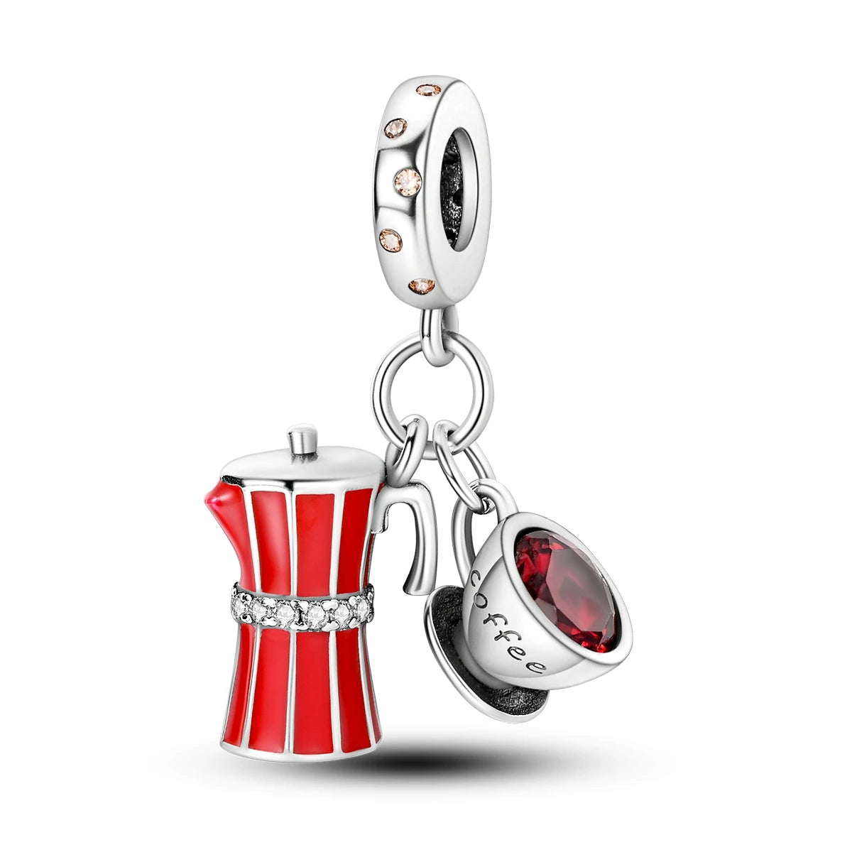 Red Charm Bead Bracelet Pendant Car Coffee Cherry For Woman Jewelry