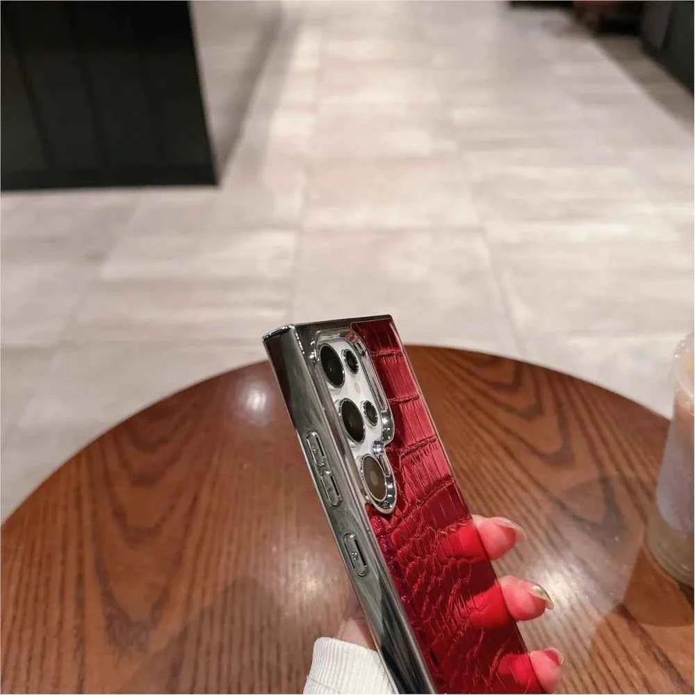 Luxury Gradient Crocodile Pattern Leather Case For Samsung Galaxy S25-S23 Ultra Plus