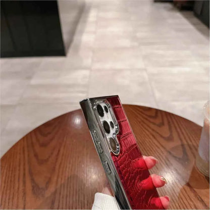 Luxury Gradient Crocodile Pattern Leather Case For Samsung Galaxy S25-S23 Ultra Plus