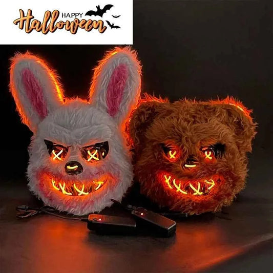 NEW LED  Light Rabbit Bear Mask Halloween Cosplay Face Mask