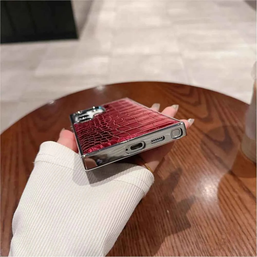 Luxury Gradient Crocodile Pattern Leather Case For Samsung Galaxy S25-S23 Ultra Plus