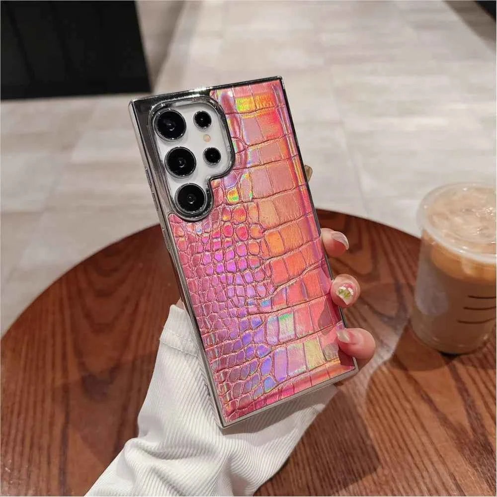 Luxury Gradient Crocodile Pattern Leather Case For Samsung Galaxy S25-S23 Ultra Plus