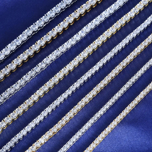 Zircon Copper Tennis Chain Necklace Link Chain Jewelry Silver/Gold Color