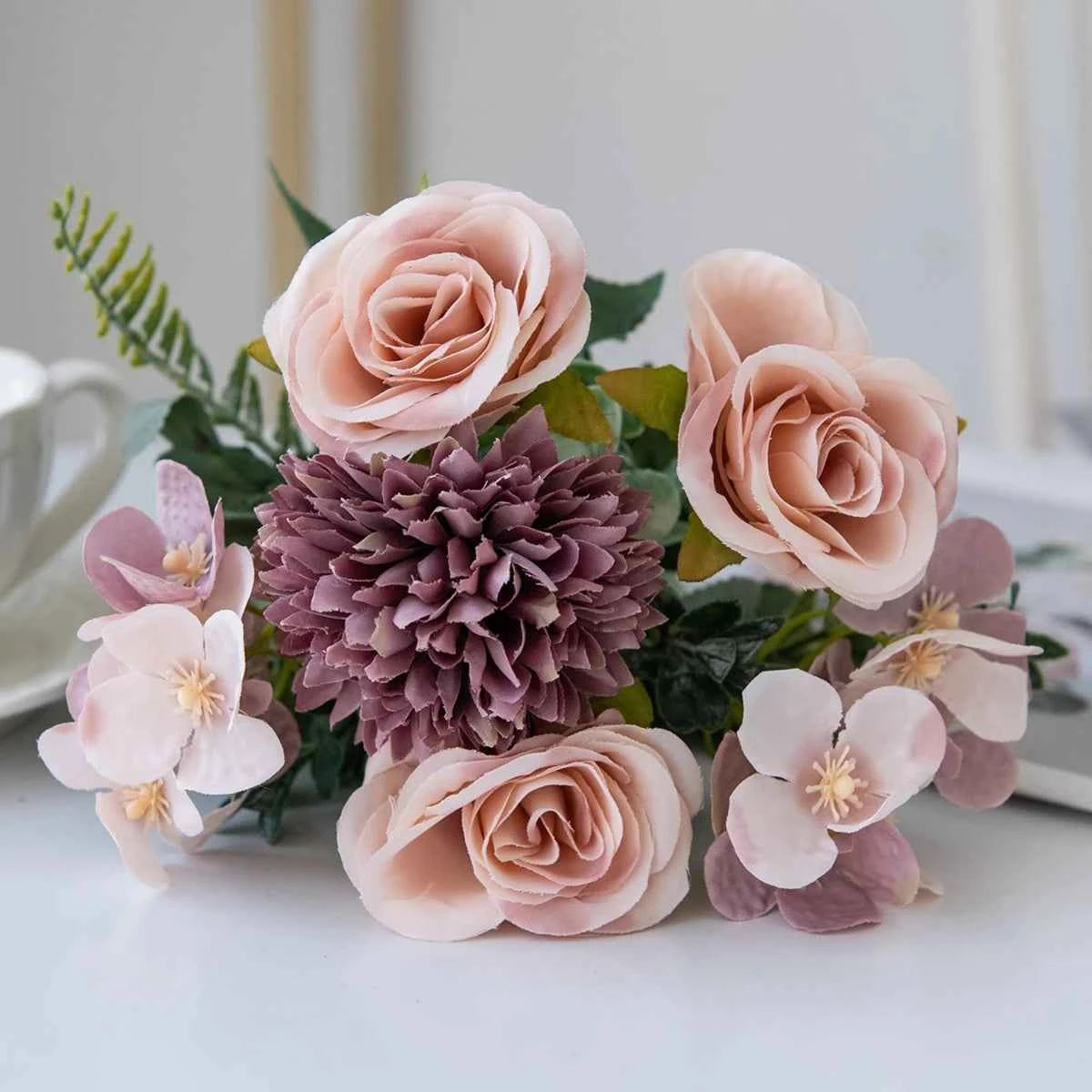Artificial Flowers Silk Rose Bouquet Fake Plants Decoration Accessories