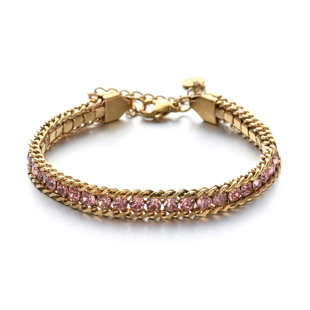 Woven Crystal Cubic Zirconia Bracelet Jewelry