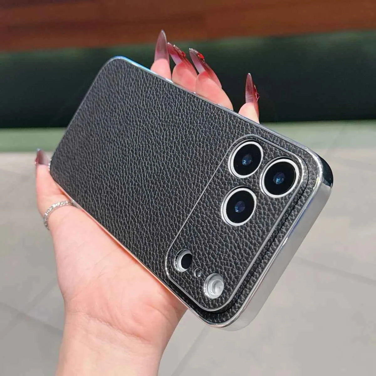 Leather Phone Case For iPhones Luxury Large Window Shockproof Cover