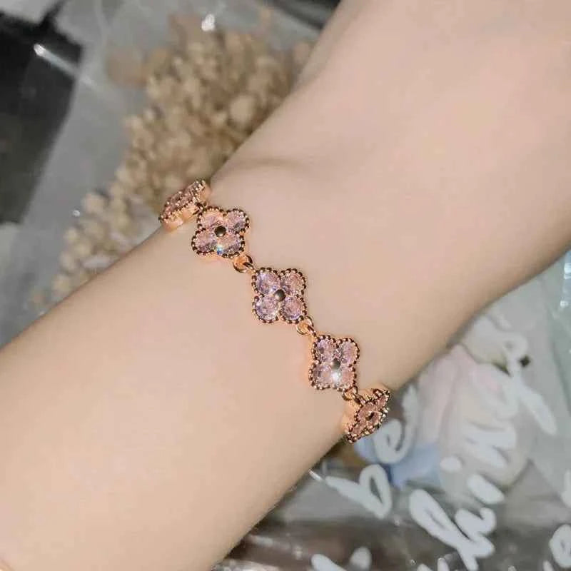 Moissanite clover bracelet