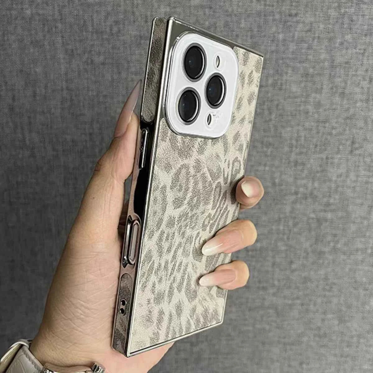 Luxury Leopard Pattern Matte Armor Phone Case For iPhones