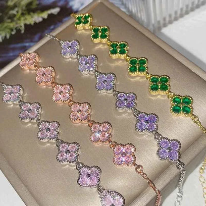 Moissanite clover bracelet