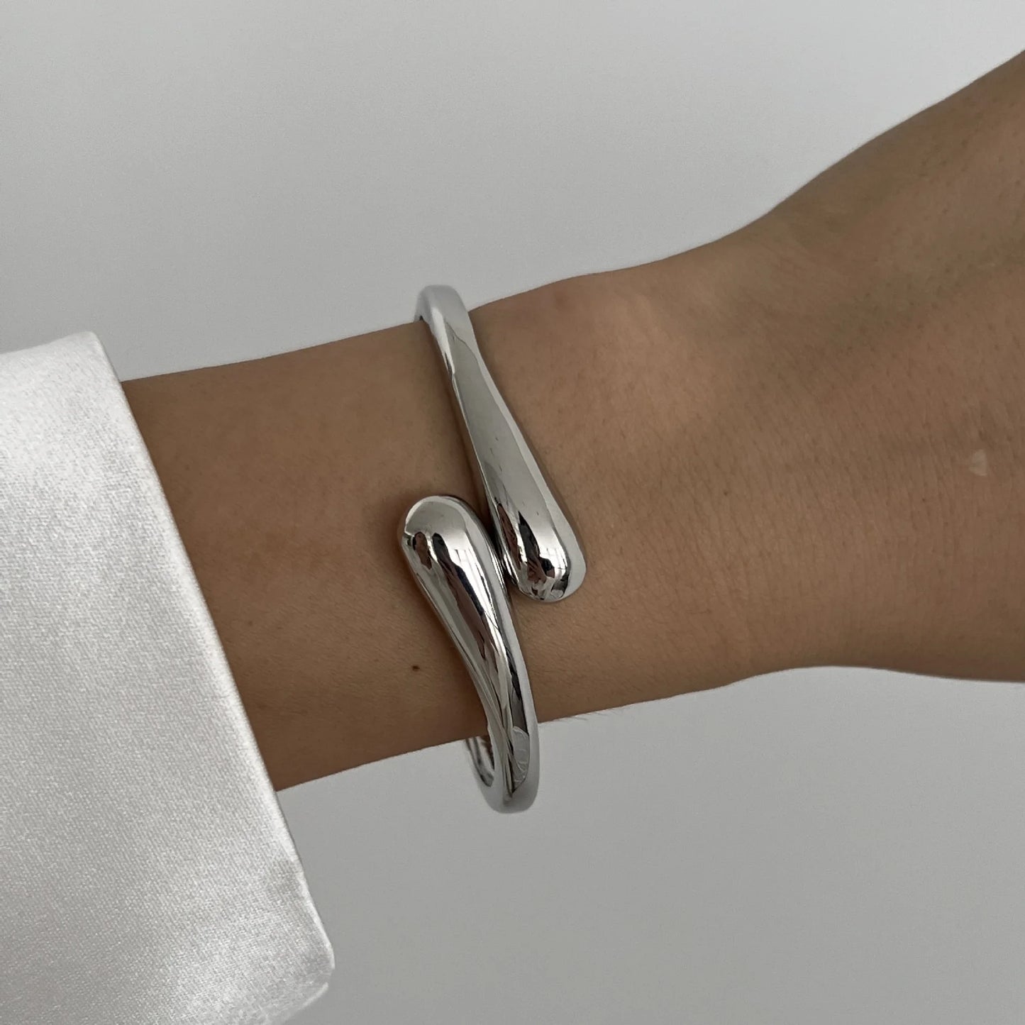 Gold Silver 3 Styles Color Geometric Spring Bangles