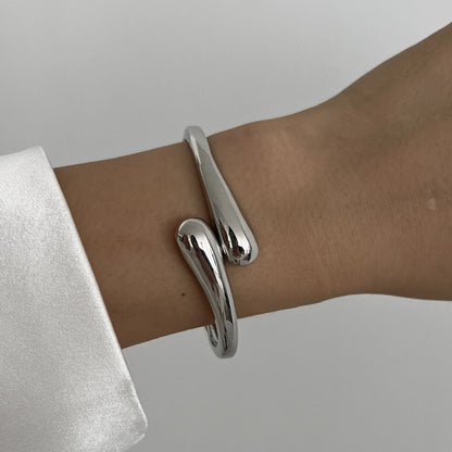 Gold Silver 3 Styles Color Geometric Spring Bangles