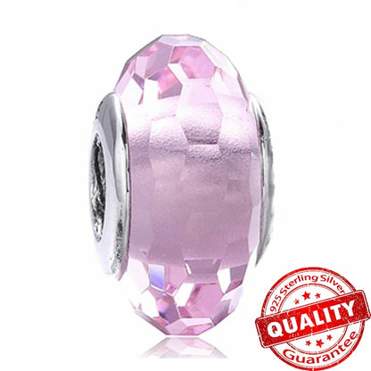 Colorful Flower Murano Glass Charm Fit Original Bracelet Necklace Heart Fine Jewelry