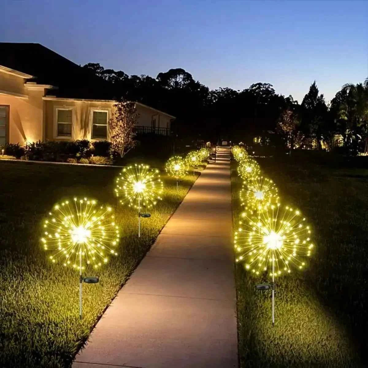 Solar Firework Lights Outdoor Waterproof Christmas Garden Wedding Decor, Auto On/Off Fairy String Solar Powered Landscape