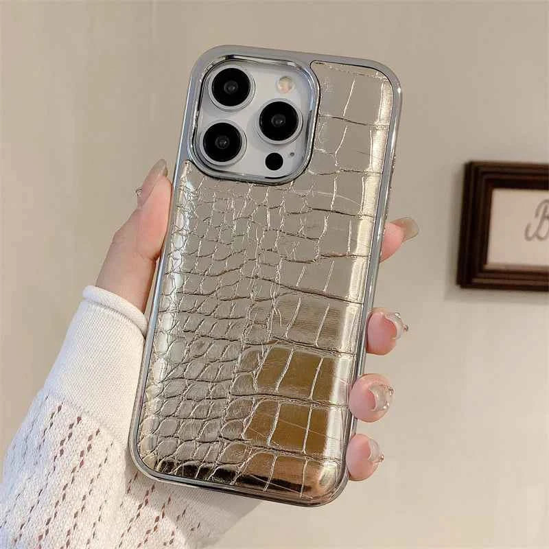 Luxury Colorful Crocodile Leather Texture Phone Case For iPhones