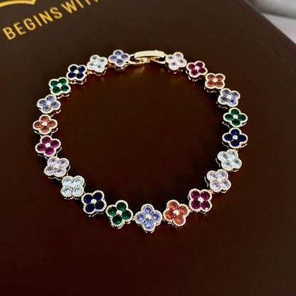 Crystal Flower Lucky Bracelet Women Personalized Bracelet