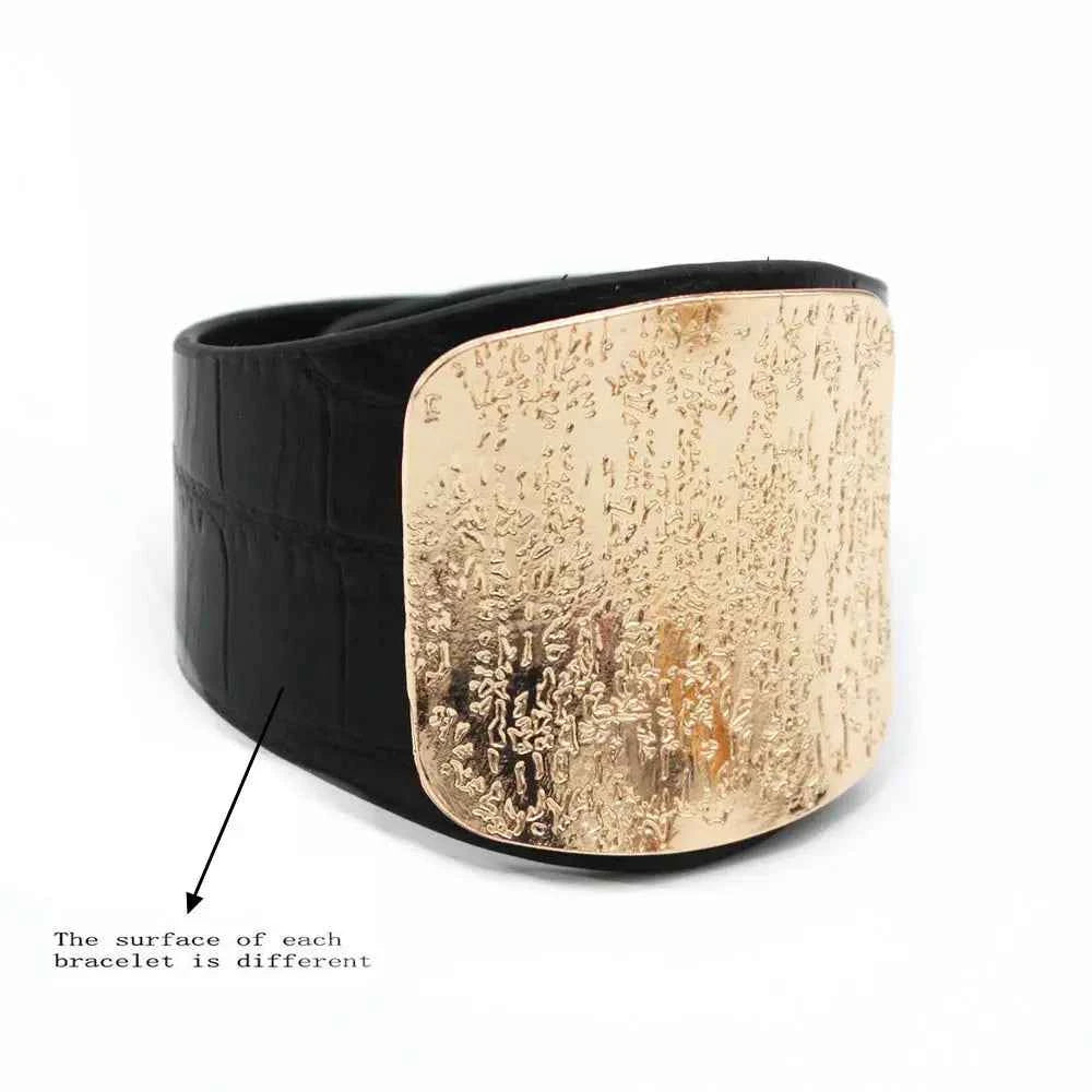 Leather Wide Wrist Bracelet