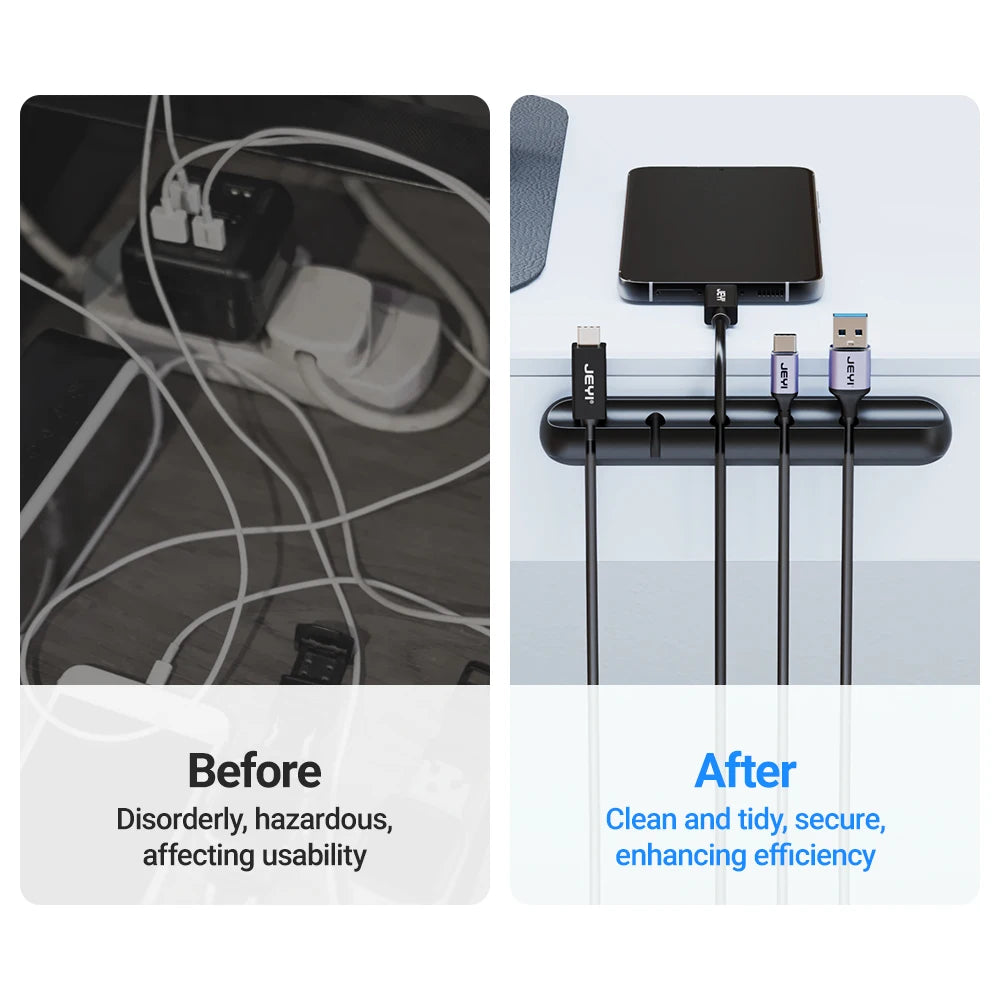 Adhesive Cable Holder Clips Rubber Cord Management Organizer for Desktop USB Charging Cable Nightstand Power Mouse Cord