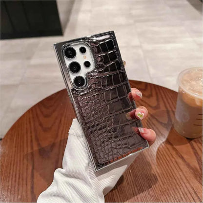Luxury Gradient Crocodile Pattern Leather Case For Samsung Galaxy S25-S23 Ultra Plus