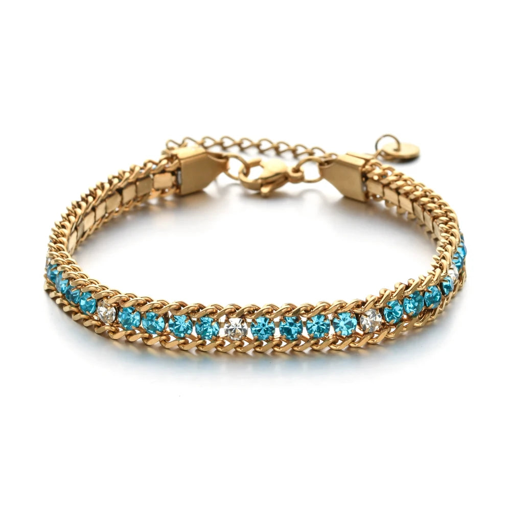 Woven Crystal Cubic Zirconia Bracelet Jewelry