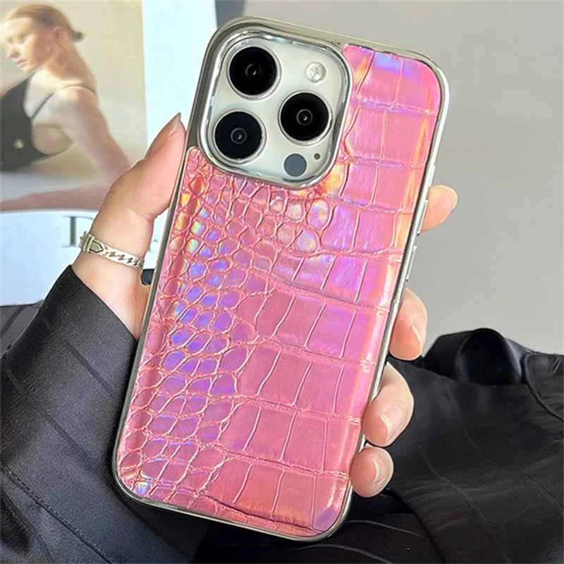 Luxury Colorful Crocodile Leather Texture Phone Case For iPhones