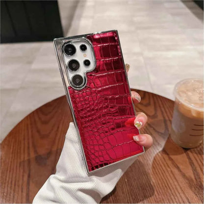 Luxury Gradient Crocodile Pattern Leather Case For Samsung Galaxy S25-S23 Ultra Plus