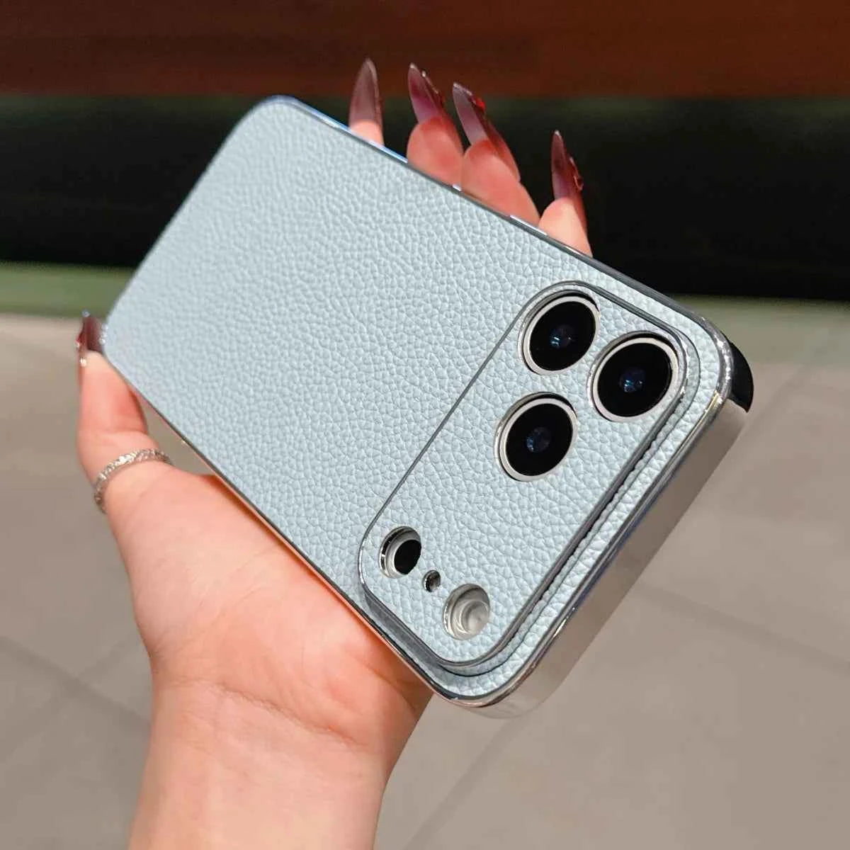 Leather Phone Case For iPhones Luxury Large Window Shockproof Cover