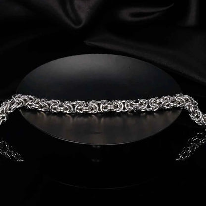 New S925 Sterling Silver Byzantine Emperor Chain Bracelet