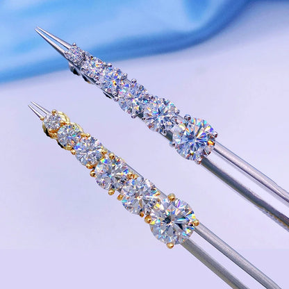 Passed Moissanite Diamond Stud Earrings Women Fine Jewelry