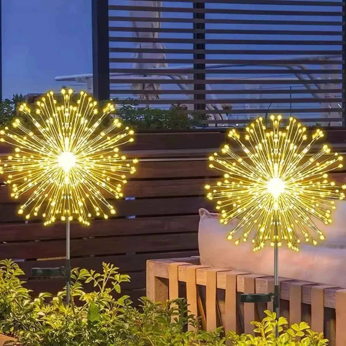 Solar Firework Lights Outdoor Waterproof Christmas Garden Wedding Decor, Auto On/Off Fairy String Solar Powered Landscape