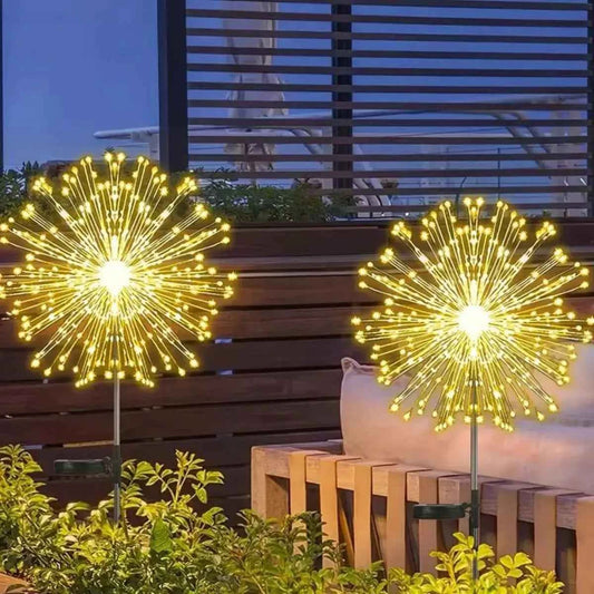 Solar Firework Lights Outdoor Waterproof Christmas Garden Wedding Decor, Auto On/Off Fairy String Solar Powered Landscape