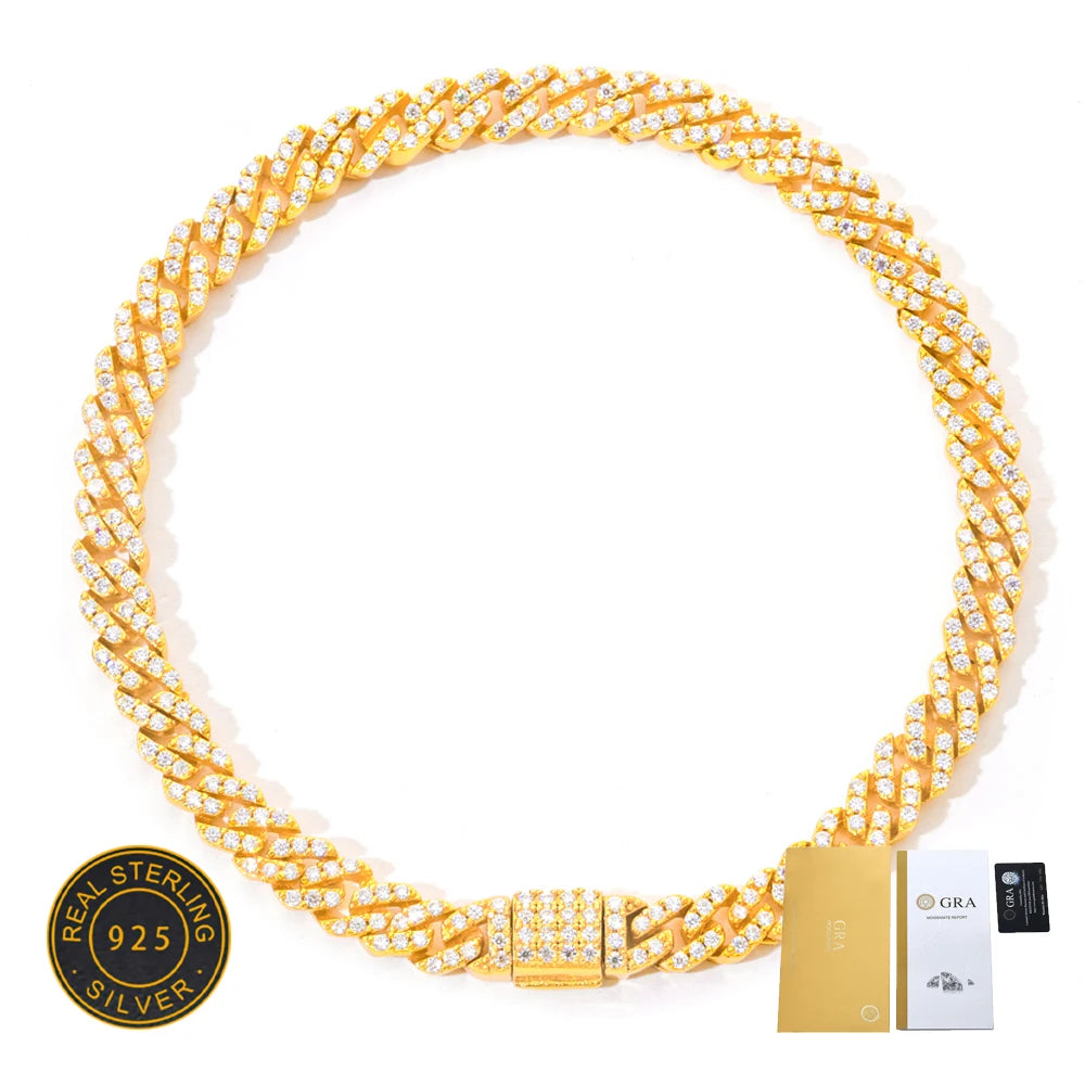 Moissanite Cuban Link Chain Iced Out NecklaceJewelry