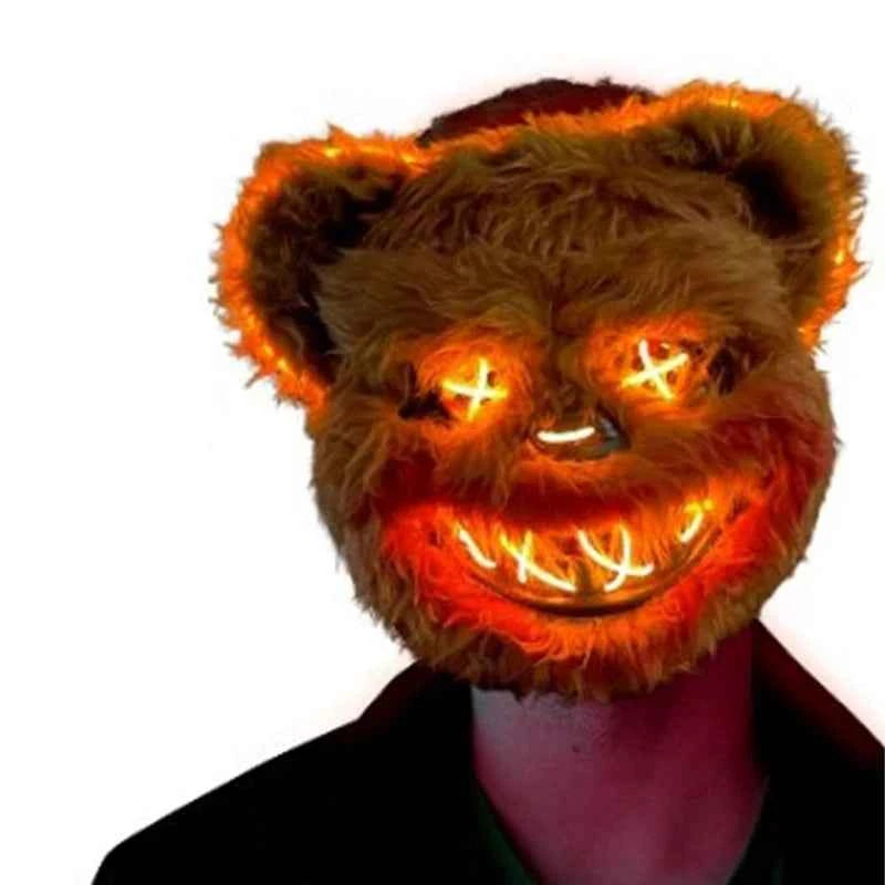 NEW LED  Light Rabbit Bear Mask Halloween Cosplay Face Mask