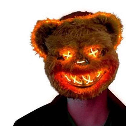 NEW LED  Light Rabbit Bear Mask Halloween Cosplay Face Mask