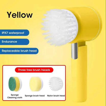 5-in-1 Electric Spin Scrubber Brush For Bathroom Tile Bathtub Sink, Power Scrubber With 5 Replaceable Brush Heads - DFShop