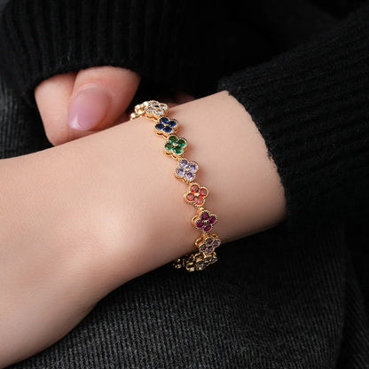 Crystal Flower Lucky Bracelet Women Personalized Bracelet