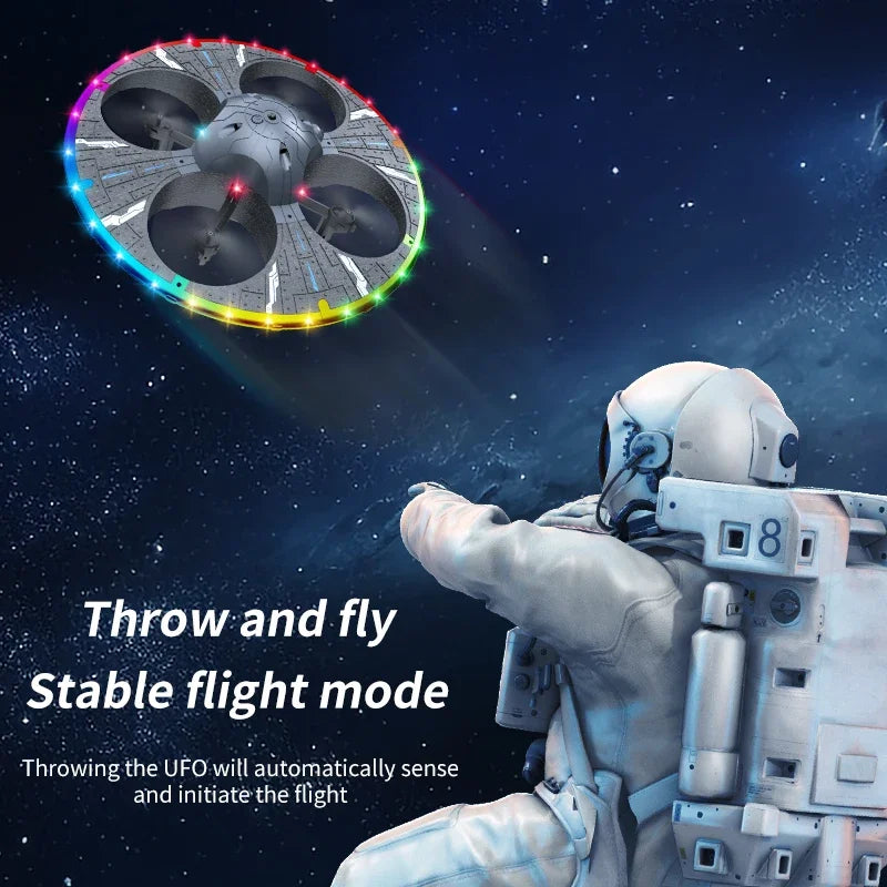 Drone For Obstacle Avoidance Remote Control Dazzling Alien UFO Lighting Controllable HD Camera