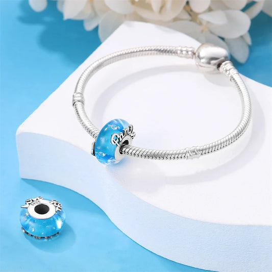Colorful Flower Murano Glass Charm Fit Original Bracelet Necklace Heart Fine Jewelry