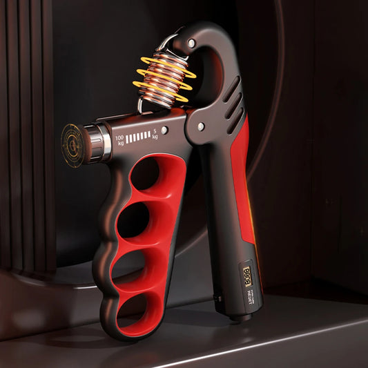 DFShop black and red adjustable hand grip strengthener with spring resistance and ergonomic handle