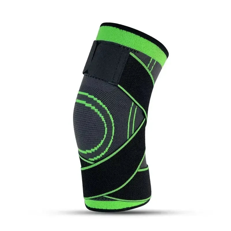 DFShop adjustable knee compression sleeve in black and green with supportive straps