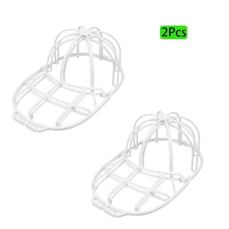 Two white anti deformation cap protector frames to maintain cap shape and prevent deformation