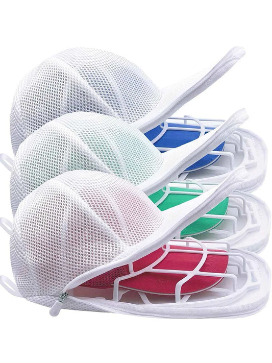 DFShop white mesh anti deformation cap protector with colored inner supports for hat shape maintenance