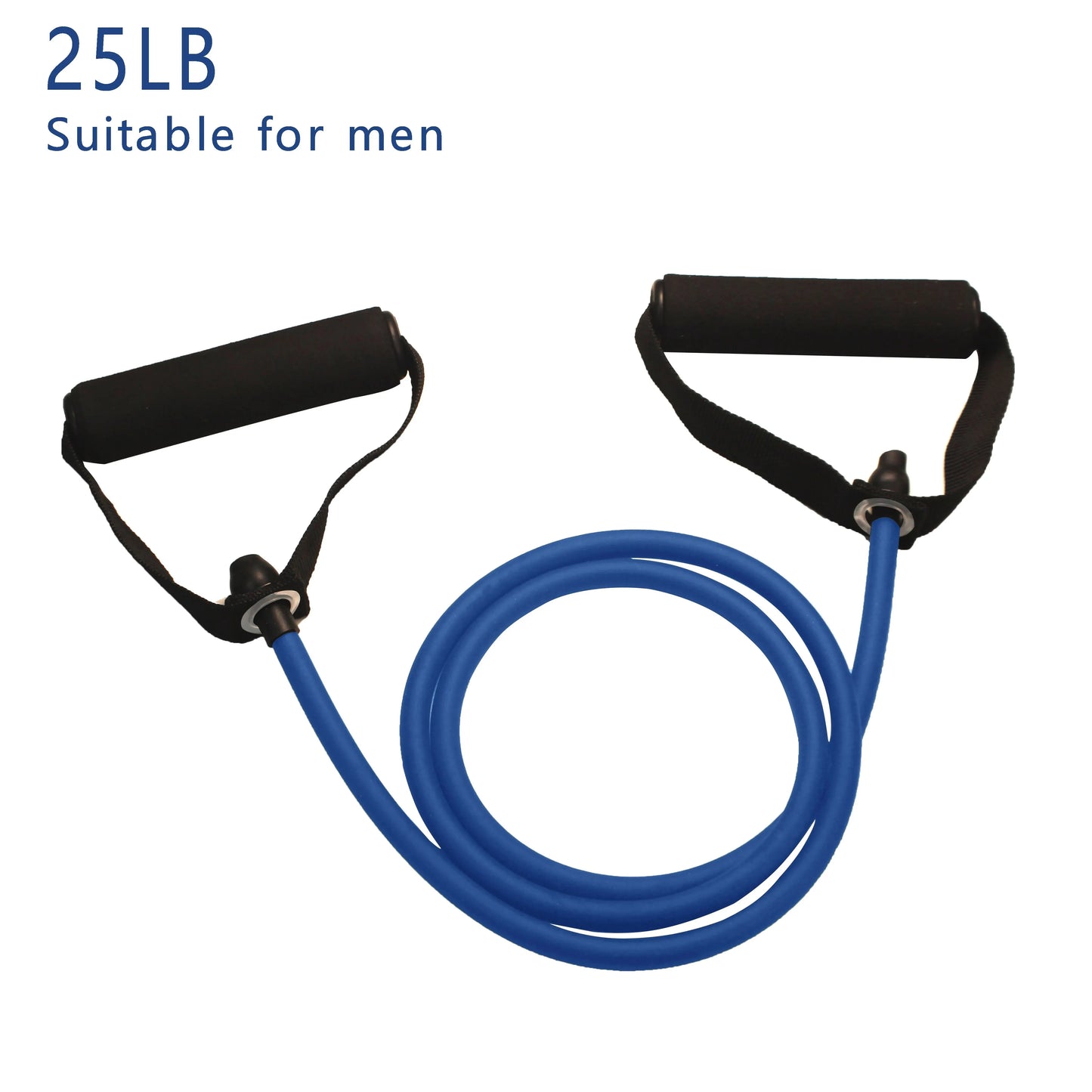 DFShop 25LB blue resistance band with foam handles, best resistance bands for home exercise