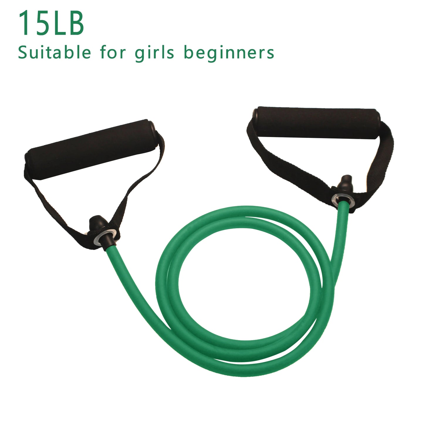 15LB green resistance band with black foam handles best resistance bands for home exercise
