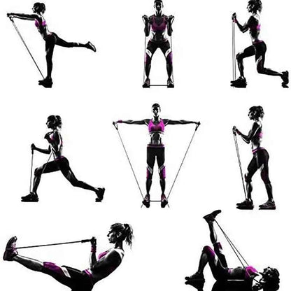 Woman demonstrating best resistance bands for home exercise performing various strength training workouts