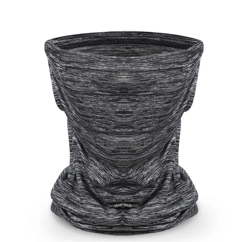 Gray breathable cycling mask by DFShop designed for comfort and ventilation during rides