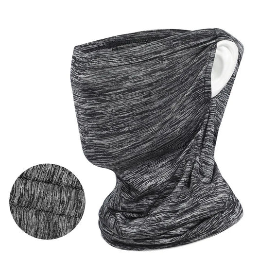 DFShop breathable cycling mask in black and gray with stretchy fabric for full face and neck coverage