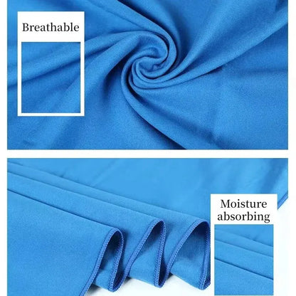 Blue quick drying sports towel showcasing breathable and moisture absorbing fabric texture