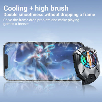 DFShop cell phone cooler attached to smartphone for gaming with cooling and smooth frame performance